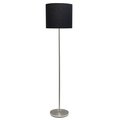All The Rages Alltherages LF2004-BLK Drum Shade Floor Lamp - Black; Brushed Nickel LF2004-BLK